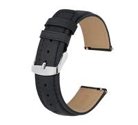 MENGKE Bracelet De Montre En Cuir Matériau Souple Bracelet 14mm 16mm 18mm 19mm 20mm 21mm 22mm 23mm 24mm Bracelets De Montre À Dégagement Rapide(Black,16mm)