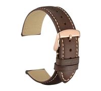 MENGKE Bracelet De Montre En Cuir Véritable 14mm 16mm 18mm 19mm 20mm 21mm 22mm 23mm 24mm, Bandes De Remplacement For Hommes Et Femmes(Dark Brown-Rose-B,23mm)