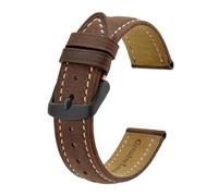 MENGKE Bracelet de montre en cuir véritable 18mm 20mm 22mm 23mm Bracelet de remplacement Bracelet de montre Vintage hommes Bracelet(Brown B-Black,23mm)