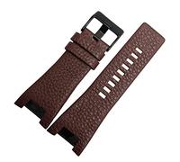 MENGKE Bracelet De Montre en Cuir Véritable Compatible avec Diesel DZ1216 DZ1273 DZ4246 DZ4247DZ287 Bracelet De Montre Bracelet De Montre for Hommes Bracelet De Montres(BrownA Black Buckle)