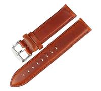 MENGKE Bracelet De Montre En Cuir Véritable De Qualité 13mm 14mm 16mm 17mm 18mm 19mm 20mm Bracelets De Montre Compatibles Avec DW(LightBrown-Silver,14mm)