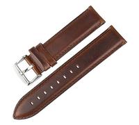 MENGKE Bracelet De Montre En Cuir Véritable De Qualité 13mm 14mm 16mm 17mm 18mm 19mm 20mm Bracelets De Montre Compatibles Avec DW(DarkBrown-Silver,12mm)