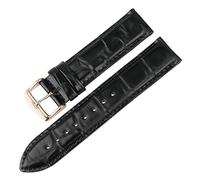 MENGKE Bracelet De Montre En Cuir Véritable De Qualité 13mm 14mm 16mm 17mm 18mm 19mm 20mm Bracelets De Montre Compatibles Avec DW(Black-B-RG,17mm)