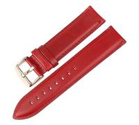 MENGKE Bracelet De Montre En Cuir Véritable De Qualité 13mm 14mm 16mm 17mm 18mm 19mm 20mm Bracelets De Montre Compatibles Avec DW(Red-RG,18mm)