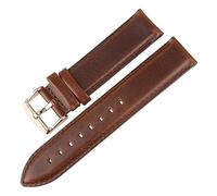 MENGKE Bracelet De Montre En Cuir Véritable De Qualité 13mm 14mm 16mm 17mm 18mm 19mm 20mm Bracelets De Montre Compatibles Avec DW(DarkBrown-RG,18mm)