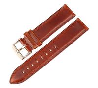 MENGKE Bracelet De Montre En Cuir Véritable De Qualité 13mm 14mm 16mm 17mm 18mm 19mm 20mm Bracelets De Montre Compatibles Avec DW(LightBrown-RG,17mm)