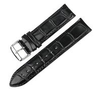 MENGKE Bracelet De Montre En Cuir Véritable De Qualité 13mm 14mm 16mm 17mm 18mm 19mm 20mm Bracelets De Montre Compatibles Avec DW(Black-B-Silver,16mm)