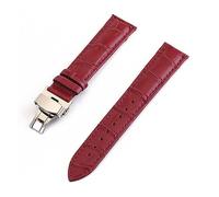 MENGKE Bracelet De Montre en Cuir Véritable Grain De Crocodile for Hommes Et Femmes 12mm 13mm 14mm 15mm 16mm 17mm 18mm 19mm 20mm 21mm 22mm 24mm Bracelet De Montre(Purple,15mm)