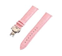 MENGKE Bracelet De Montre en Cuir Véritable Grain De Crocodile for Hommes Et Femmes 12mm 13mm 14mm 15mm 16mm 17mm 18mm 19mm 20mm 21mm 22mm 24mm Bracelet De Montre(Pink,18mm)