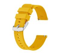 MENGKE Bracelet De Montre En Silicone For Hommes Et Femmes, 18mm ~ 22mm, Bracelet De Remplacement En Caoutchouc, Boucle En Acier Inoxydable(Yellow-silver,18mm)