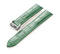 MENGKE Bracelet En Cuir Compatible Avec Cartier Tank Solo, En Cuir De Vache, 22mm, For Hommes Et Femmes, Boucle Pliante, Accessoires De Bracelet De Montre(Green,17mm)
