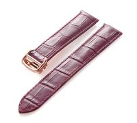 MENGKE Bracelet En Cuir Compatible Avec Cartier Tank Solo, En Cuir De Vache, 22mm, For Hommes Et Femmes, Boucle Pliante, Accessoires De Bracelet De Montre(Purple rose buckle,22mm)