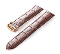MENGKE Bracelet En Cuir Compatible Avec Cartier Tank Solo, En Cuir De Vache, 22mm, For Hommes Et Femmes, Boucle Pliante, Accessoires De Bracelet De Montre(Brown rose buckle,15mm)