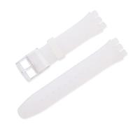 MENGKE Bracelet en silicone couleur bonbon compatible avec Swatch 12mm 16mm 17mm 19mm 20mm Bracelet de remplacement de mode transparent Accessoires de montre(Color:Half transparent,Size:20mm)
