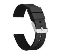 MENGKE Bracelets De Montre En Silicone 20mm 22mm, Bracelets De Montre En Caoutchouc À Grain Planaire À Dégagement Rapide(Black,20mm)