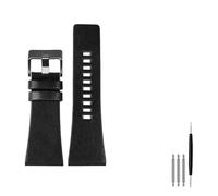 MENGKE Compatible With les bracelets diesel Gands for hommes Bandes de montre de grande taille P-olice 2 6mm 28mm 30mm 32mm Zwart Brown Brown Calf Masquer la sangle en cuir(A black black,32mm)