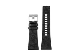 MENGKE Compatible With les bracelets diesel Gands for hommes Bandes de montre de grande taille P-olice 2 6mm 28mm 30mm 32mm Zwart Brown Brown Calf Masquer la sangle en cuir(D black silver,28mm)