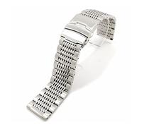 MENGKE Luxe 22/20 / 24mm Solide Milan Link Bande de montre en acier inoxydable Pliant Fermoir Sécurité Montres Sangle Bracelet Remplacement(Silver,20mm)
