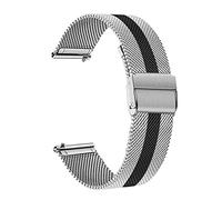 MENGKE Milanese En acier inoxydable Gandband Compatible With Samsung Galaxy Watch3 41mm 45mm Livraison rapide Strap de maille de maille à relâche 3 Bracelet Rose Gold(Silver Black,45mm)