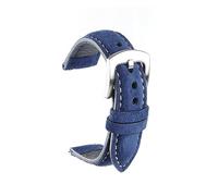 MENGKE Nouveau Bracelet De Montre En Cuir Suédé 18mm 19mm 20mm 22mm Vintage Fait À La Main Bracelet De Montre Gris Marron Ceintures De Remplacement For Accessoires De Montre(Dark blue,22mm)