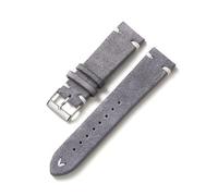 MENGKE Nouveau Bracelet De Montre en Cuir Suédé 20mm 22mm Bracelet De Montre Vintage Bracelet De Montre De Remplacement Qiuck Libération Bracelet Accessoires(Gray_22mm Black Buckle)