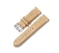 MENGKE Nouveau Bracelet De Montre en Cuir Suédé 20mm 22mm Bracelet De Montre Vintage Bracelet De Montre De Remplacement Qiuck Libération Bracelet Accessoires(Beige_20mm Black Buckle)