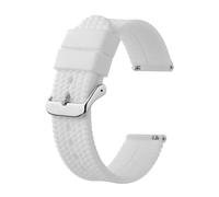MENGKE Nouveau Bracelet De Montre en Silicone 18mm 20mm 22mm Bracelet De Montre for Hommes Femmes Bracelet De Remplacement À Dégagement Rapide Ceinture De Montre Étanche(White_18mm)
