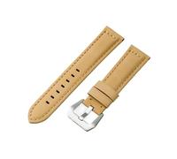 MENGKE Nouveau Bracelet En Cuir Véritable Crazy Horse En Cuir Fait À La Main Épais Bracelet For Hommes Compatible Avec Panerai Strap 20 22 24 26mm(Matte Khaki,24mm)