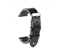 MENGKE Nouvelle Bracelet de Montre en Cuir de Cire à Huile de 18mm 20mm 22mm Vintage Watch Bandeau Noir Blue Brown Disponible Accessoires de Montre à la Main(Black_20mm)
