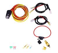 MENGKE Ventilateur de refroidissement double électrique 185/165 degrés 4 Brûler Câblage de ventilateur de refroidissement électrique Thermostat Harning Kit de relais