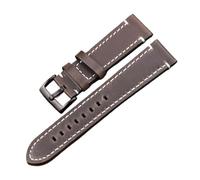 MENGKE Vintage Véritable Watchbands de Montre 7 Couleurs Ceinture 18mm 20mm 22mm 22mm Femmes Femmes Hommes Cowhide Watch Band Bande Accessoires(Green Black Clasp_24mm)