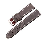 MENGKE Vintage Véritable Watchbands de Montre 7 Couleurs Ceinture 18mm 20mm 22mm 22mm Femmes Femmes Hommes Cowhide Watch Band Bande Accessoires(Green Silver Clasp_24mm)