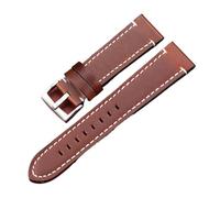 MENGKE Vintage Véritable Watchbands de montre 7 couleurs ceinture 18mm 20mm 22mm 22mm Femmes Femmes Hommes Cowhide Watch Band Bande Accessoires(Dark Brown Silver,18mm)