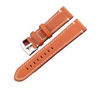 MENGKE Vintage Véritable Watchbands de montre 7 couleurs ceinture 18mm 20mm 22mm 22mm Femmes Femmes Hommes Cowhide Watch Band Bande Accessoires(Yellow Brown Silver,20mm)