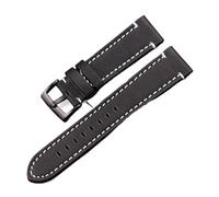MENGKE Vintage Véritable Watchbands de montre 7 couleurs ceinture 18mm 20mm 22mm 22mm Femmes Femmes Hommes Cowhide Watch Band Bande Accessoires(Black Black Clasp,20mm)