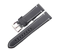 MENGKE Vintage Véritable Watchbands de Montre 7 Couleurs Ceinture 18mm 20mm 22mm 22mm Femmes Femmes Hommes Cowhide Watch Band Bande Accessoires(Blue Silver Clasp_24mm)