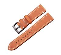MENGKE Vintage Véritable Watchbands de Montre 7 Couleurs Ceinture 18mm 20mm 22mm 22mm Femmes Femmes Hommes Cowhide Watch Band Bande Accessoires(Yellow Brown Black_24mm)
