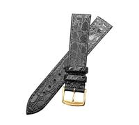 MENGKEG 13mm 18mm 20mm Bracelets De Rechange Compatibles Avec Longines Bracelet En Cuir Véritable 18mm Bracelets De Montre For Homme Femme Bracelet Fermoir(Black gold clasp,18mm)