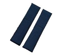 MENGKEG 22mm 24mm Bracelet En Caoutchouc De Nylon Souple Accessoires De Bracelet De Montre Compatible Avec Le Bracelet Breitling(Blue Black Side-01,22MM WITH LOGO_SILVER BUCKLE)