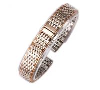 MENGKEG Accessoires De Montre Professionnels Compatibles Avec La Série Longines L4 Femmes Hommes Bracelet En Acier Inoxydable Massif Épaisseur Du Bracelet 13 18 20 22mm(Silver rose,18mm with L0G0)