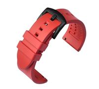 MENGKEG Bracelet De Montre À Dégagement Rapide 18mm 19mm 20mm 21mm 22mm 24mm Bracelet En Caoutchouc De Silicone Bracelet De Montre Marron Orange Noir Étanche(Red -Black,20mm)