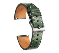 MENGKEG Bracelet De Montre En Cuir De Vachette Italien Compatible Avec Les Bracelets De Poignet En Cuir Véritable À Enroulement Souple Vintage À Dégagement Rapide 22mm18mm20mm(119GRN,22mm)