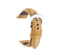 MENGKEG Bracelet De Montre En Cuir Suédé Fait À La Main Rétro Bracelet De Montre Souple À Dégagement Rapide Accessoires De Montre De Remplacement 18mm 19mm 20mm 22mm(Tan,20mm)