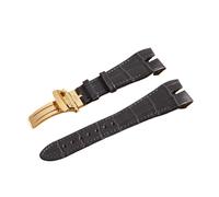 MENGKEG Bracelet De Montre En Cuir Véritable De 26 Mm Spécial Compatible Avec Le Bracelet De La Série Roger Dubuis(Blue Gold Buckle)