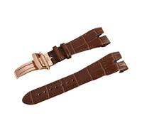 MENGKEG Bracelet De Montre En Cuir Véritable De 26 Mm Spécial Compatible Avec Le Bracelet De La Série Roger Dubuis(Brown Rose Buckle)