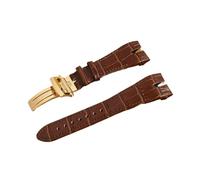 MENGKEG Bracelet De Montre En Cuir Véritable De 26 Mm Spécial Compatible Avec Le Bracelet De La Série Roger Dubuis(Brown Gold Buckle)