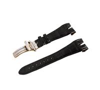 MENGKEG Bracelet De Montre En Cuir Véritable De 26 Mm Spécial Compatible Avec Le Bracelet De La Série Roger Dubuis(Black Silver Buckle)