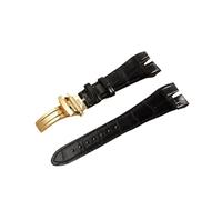 MENGKEG Bracelet De Montre En Cuir Véritable De 26 Mm Spécial Compatible Avec Le Bracelet De La Série Roger Dubuis(Black Gold Buckle)