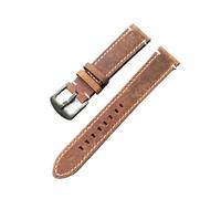 MENGKEG Bracelet De Montre En Cuir Véritable Grain Bracelet De Montre À Dégagement Rapide 18mm 20mm 22mm Bracelets De Montre Vintage De Haute Qualité(Dart brown-black,24mm)