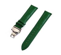 MENGKEG Bracelet De Montre En Cuir Véritable Grain De Crocodile For Hommes Et Femmes 12mm 13mm 14mm 15mm 16mm 17mm 18mm 19mm 20mm 21mm 22mm 24mm Bracelet De Montre(Green,21mm)